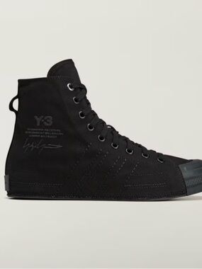 Adidas Y-3 Classic High-Top Canvas Sneaker in Black 8 worn  twice